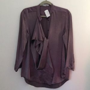 Gorgeous ACNE Satin Purple Shimmer Blouse 34 NWT